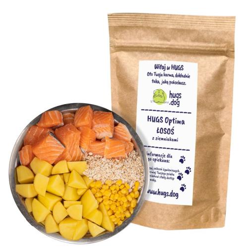 ŁOSOŚ Z ZIEMNIAKAMI – HUGS Optima 100g na próbę
