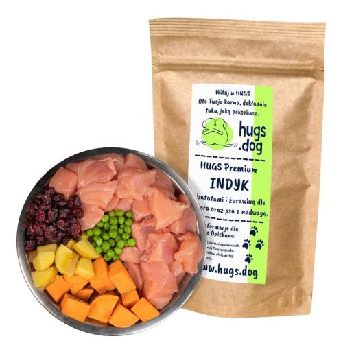 INDYK z BATATAMI i ŻURAWINĄ – HUGS Premium 100g na próbę