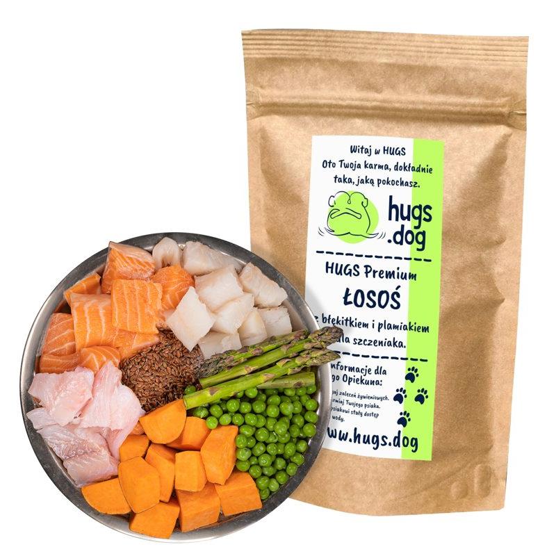 ŁOSOŚ, BŁĘKITEK i PLAMIAK – HUGS Premium 100g na próbę