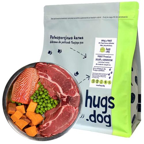 JELEŃ z ŁOSOSIEM z batatami i morwą – HUGS Premium